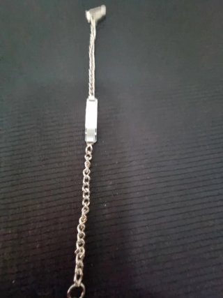 Pulsera Plata Ley con Placa Grabable