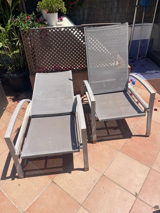 2 Sillas Tumbona Jardín Reclinables