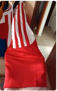 Maglia Adidas a strisce rosse e bianche