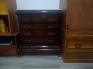 Cómoda antigua de madera con mármol Mueble cajones