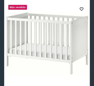 Cuna blanca bebé + extras