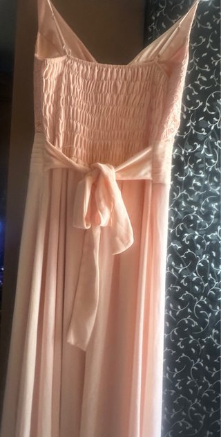 Vestido rosa palo largo encaje