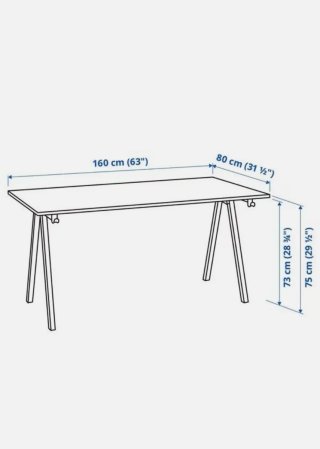 Mesa/escritorio con altura ajustable 160x80