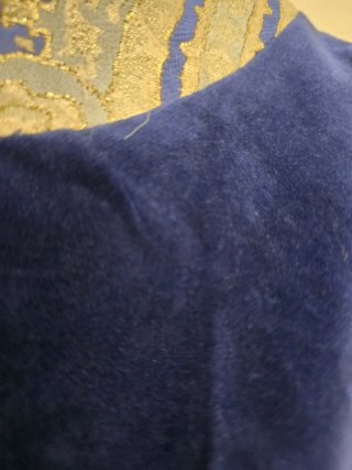 Abito lungo vintage blu e oro