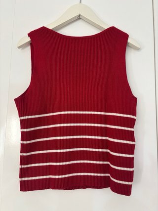 Top Mango Rayas Rojas Blancas Talla S