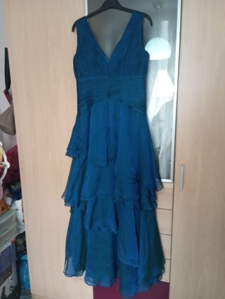 Vestido fiesta/boda azul verdoso