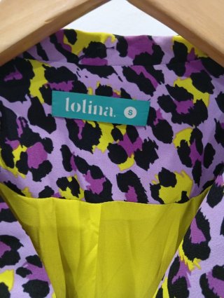 Americana Lolita Leopardo Morado y Amarillo