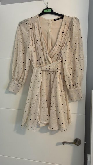 Vestido Zara Beige Puntos Talla S