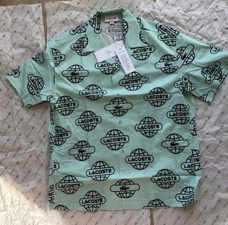 Camisa Lacoste verde talla S/ 38 Nueva con etetiqu