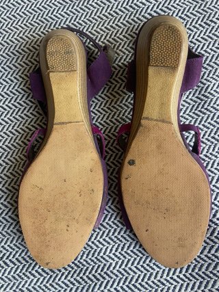 Sandalias Rosco Cuero Morado y Rosa