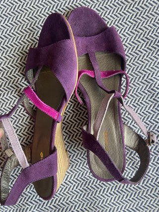 Sandalias Rosco Cuero Morado y Rosa