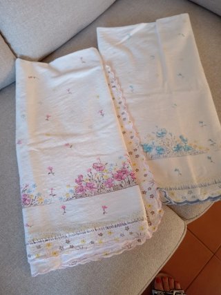 2 federe pile vintage floreali