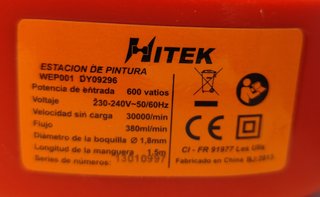 Pistola Pintura Eléctrica Hitek 600W