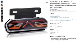 Luz Trasera Moto LED 12V Impermeable