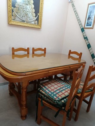 Mesa comedor madera para 16 personas y 6 sillas