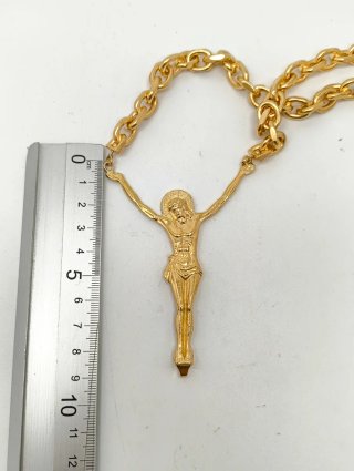 Cadena Oro 18kt Maciza con Crucifijo 75cm largo