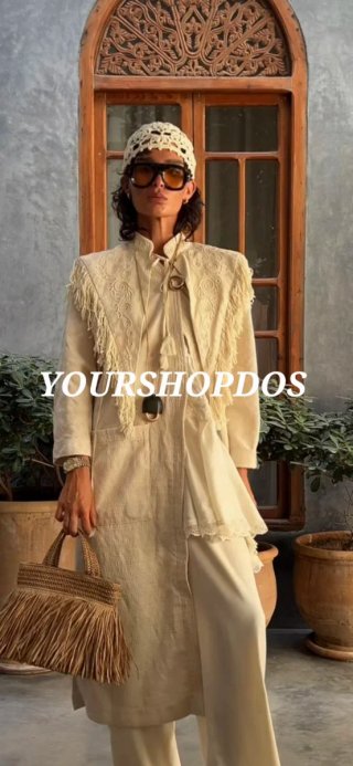 Chaleco bordado flecos ZW colección  zara T/ S y M