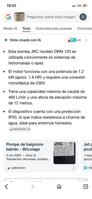 Bomba recirculación spa JTC DRM 120