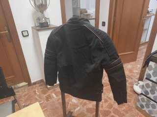 Chaqueta Motera Impermeable Negra Hombre