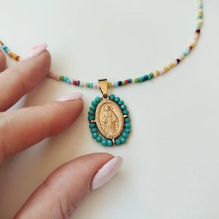 Collar Acero Inoxidable Virgen Milagrosa