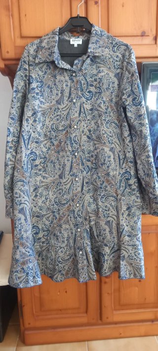 Vestido estampado paisley manga larga