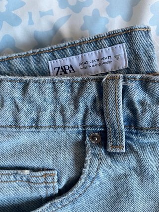 Zara Bermuda Denim Tiro Alto T42