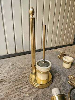 Lote Accesorios Baño Latón Antiguo