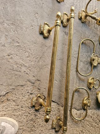 Lote Accesorios Baño Latón Antiguo
