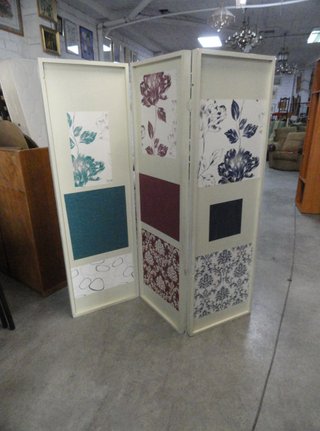 Biombo 3 paneles madera vintage original