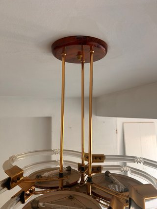 Lámpara de techo vintage madera y cristal