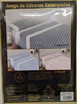 Juego Sábanas ADP Cama 90 50/50 (Azul/Rosa)