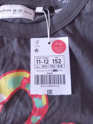 Camiseta Lefties niño gris estampado tigre