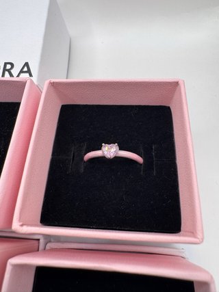 Anello Pandora Cuore Rosa Misura 52-54-56