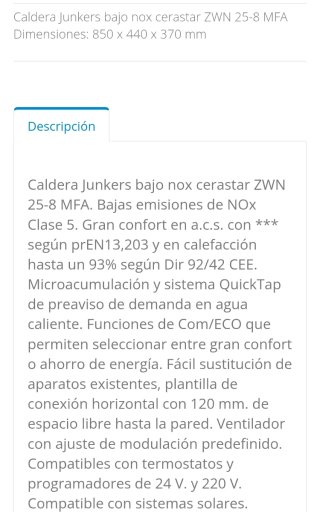 Caldera de Gas Junkers ZWN25-8 MFA