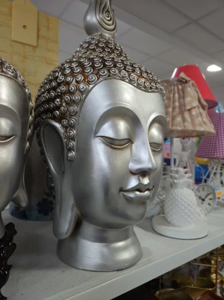 Cabeza de Buda Plata Decorativa