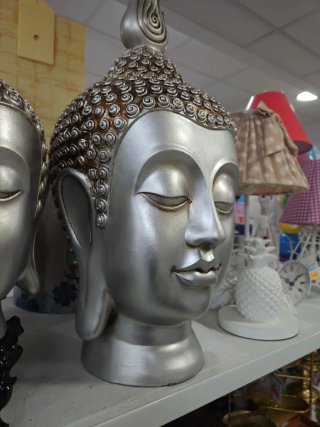 Cabeza de Buda Plata Decorativa