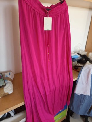 Falda larga CORTEFIEL rosa fucsia