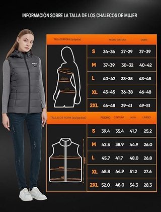 Chaleco Calefactable Mujer Orrnkko Talla L