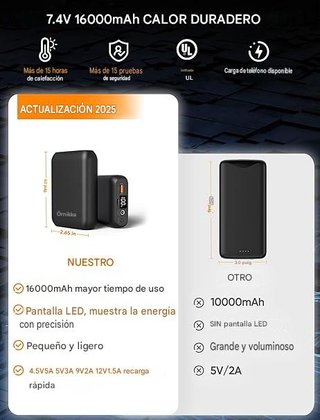 Chaleco Calefactable Mujer Orrnkko Talla L