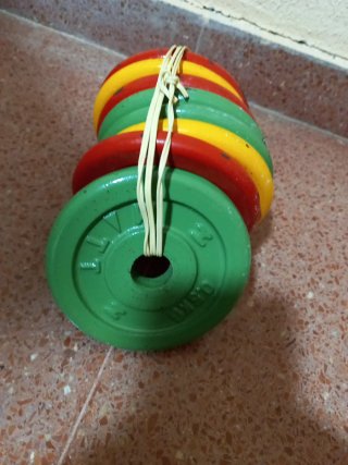 8 discos mancuernas 0.5 kg