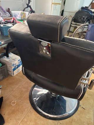 Silla de barbería reclinable vintage negra