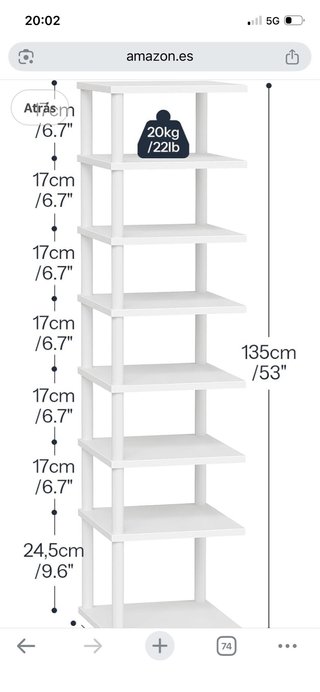 Estantería Vertical Metálica Blanca