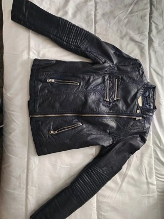 Cazadora Polipiel Azul Marino Talla M