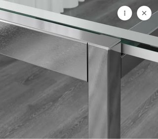Mesa de centro cristal y metal plateado