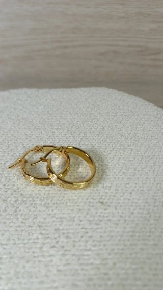 Pendientes Aro Pequeño Greca Chapado Oro 18k