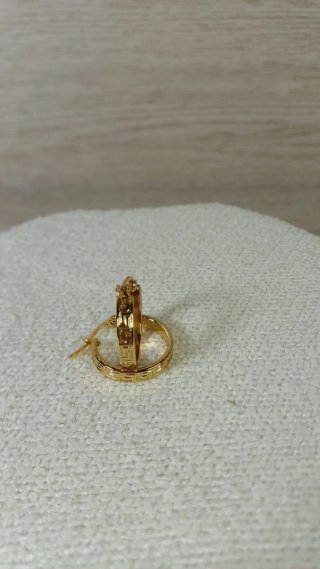 Pendientes Aro Pequeño Greca Chapado Oro 18k