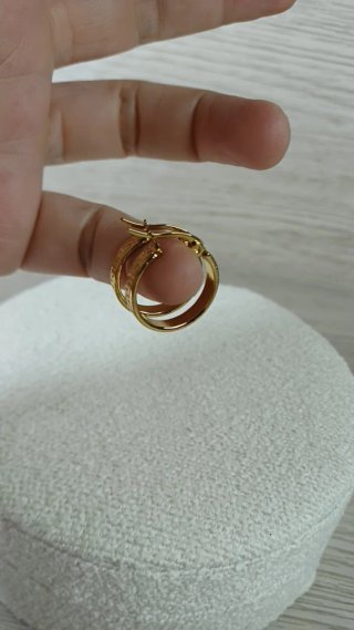 Pendientes Aro Pequeño Greca Chapado Oro 18k