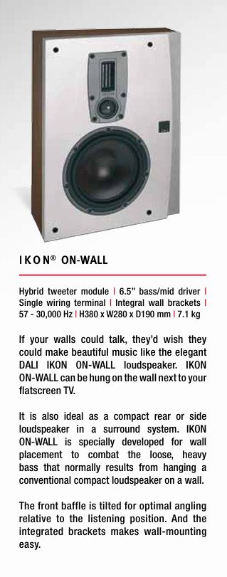 Pareja de Altavoces Dali Ikon On-Wall