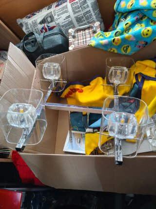 Lámpara de techo moderna 4 focos cristal