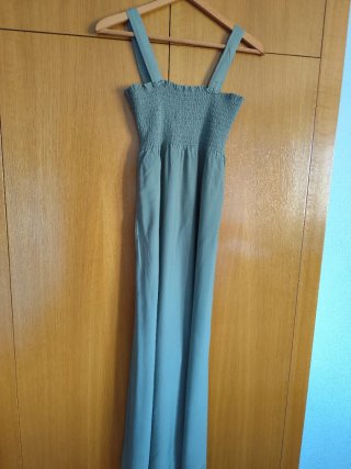 Vestido largo tirantes verde